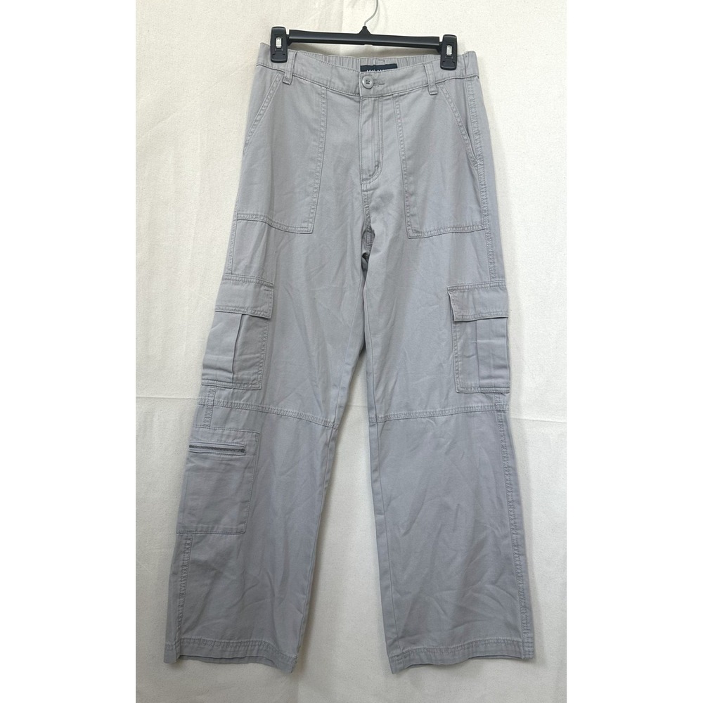 Aeropostale Utility Cargo Streetwear Wide Leg High Rise Pants XS Short Grey